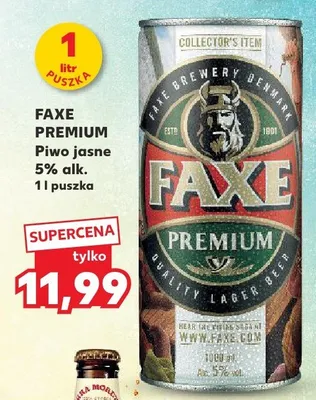 Piwo Faxe Premium jasne 5% alk. promocja w Kaufland