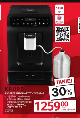 Ekspres do kawy automatyczny Krups EA8948 promocja w Selgros