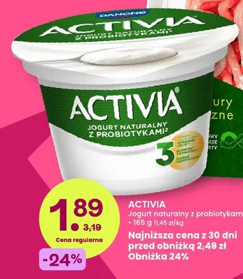 Jogurt naturalny z probiotykami Activia promocja w Frisco
