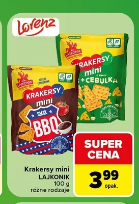 Krakersy mini Lajkonik o smaku BBQ promocja w Carrefour Market