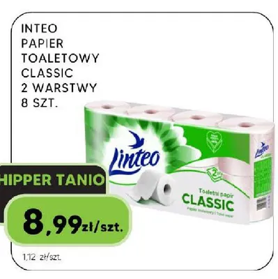 Papier toaletowy Linteo Classic 2 warstwy 8-pak promocja w HIPPER.pl