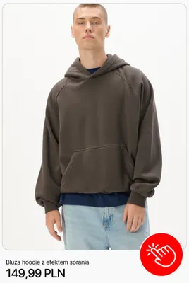 Bluza hoodie z efektem sprania Cropp promocja w Cropp