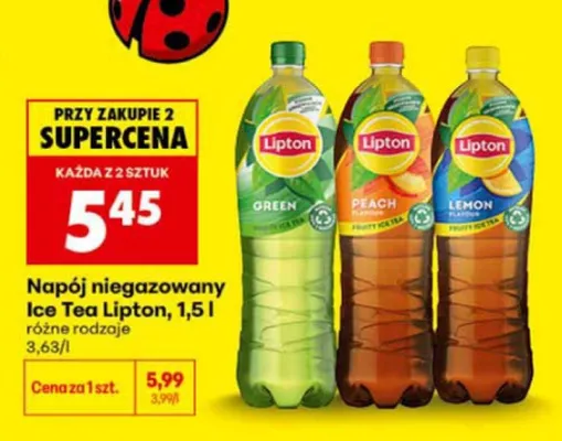 Napój niegazowany Ice Tea Lipton Green promocja w Biedronka