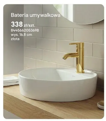 Bateria umywalkowa Roca Carelia złota promocja w Castorama