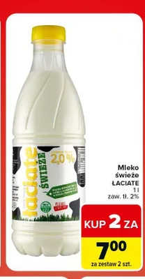 Mleko świeże Łaciate 2% promocja w Carrefour Market