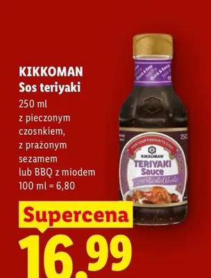 Sos teriyaki z pieczonym czosnkiem Kikkoman promocja w Lidl