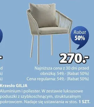 Krzesło ogrodowe składane promocja w Jysk