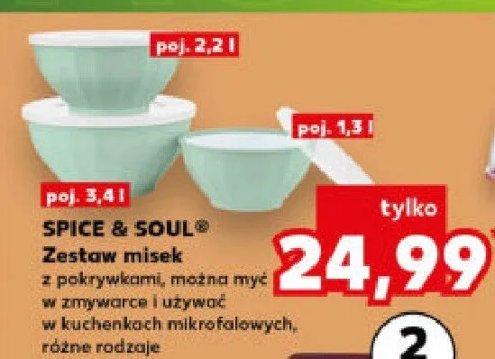 Zestaw misek z pokrywkami, można myć w zmywarce i używać w kuchenkach mikrofalowych, różne rodzaje promocja w Kaufland