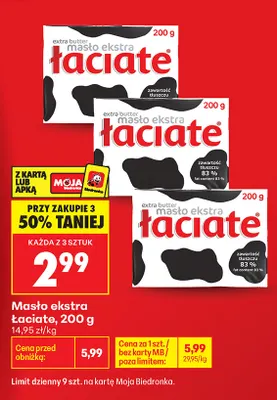 Masło ekstra Łaciate promocja w Biedronka