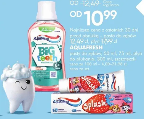 Pasty do zębów Aquafresh Big teeth promocja w Super-Pharm