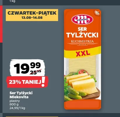 Ser Tylżycki Mlekovita plastry promocja w Netto