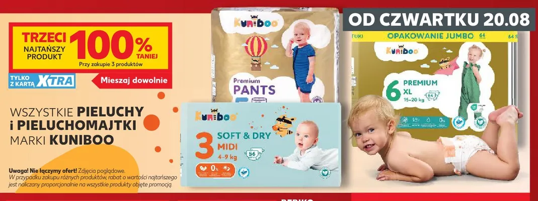 Pieluchy Kuniboo Premium XL promocja w Kaufland