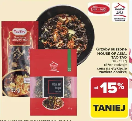 Grzyby suszone House of Asia promocja w Carrefour