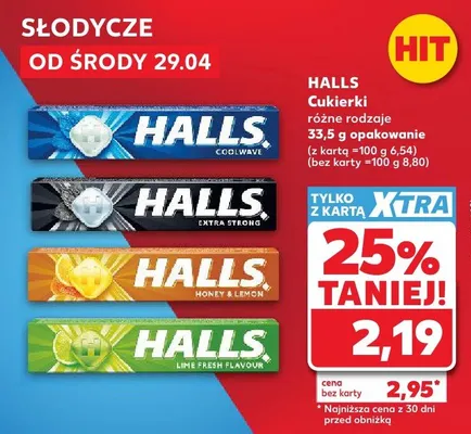 Cukierki Halls Extra Strong promocja w Kaufland