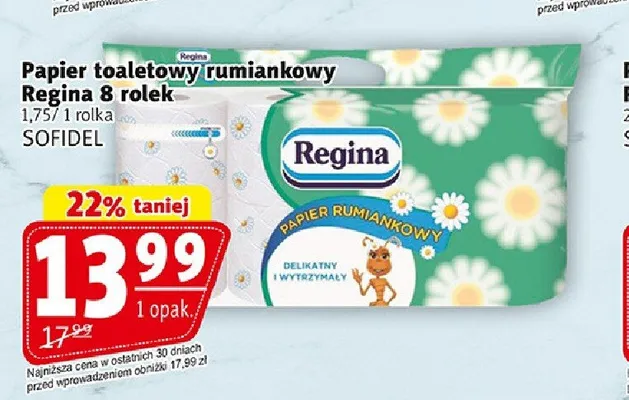 Papier toaletowy rumiankowy Regina 8-pak promocja w Prim Market
