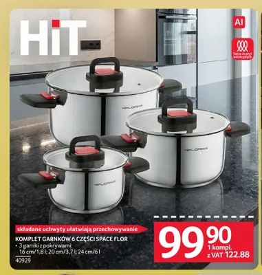 Komplet garnków 6 części Space Flor Florina promocja w Selgros