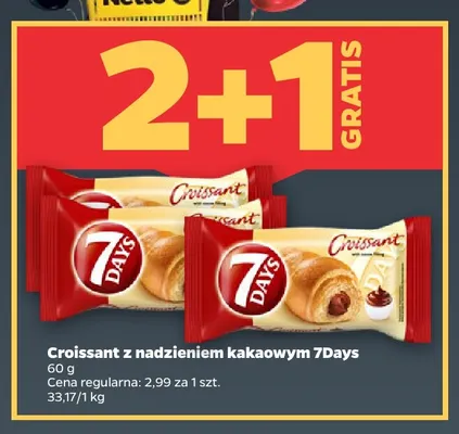 Croissant z nadzieniem kakaowym 7Days promocja w Netto