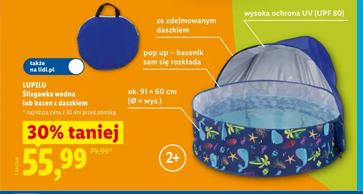 Basen z daszkiem LUPILU ok. 91x60cm promocja w Lidl