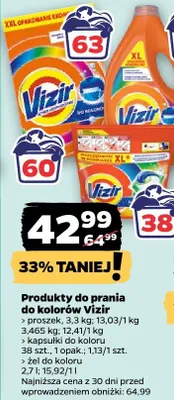 Żel do prania kolorów 2,7 l Vizir promocja w Netto