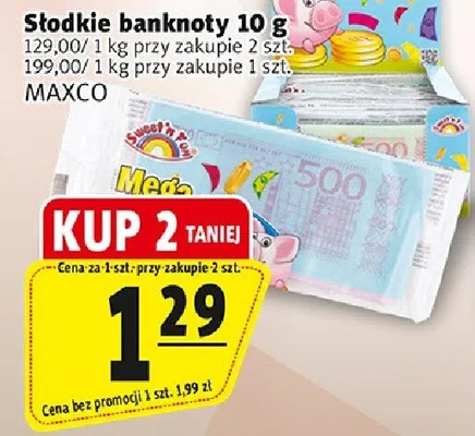 Slodkie banknoty 10g promocja w Prim Market