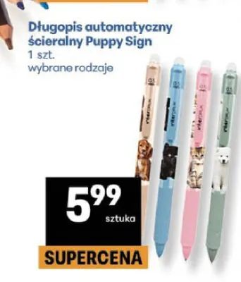 Długopis automatyczny ścieralny Puppy Sign promocja w Delikatesy Centrum