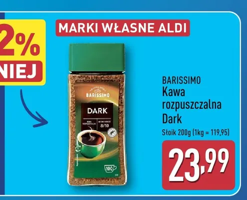 Kawa rozpuszczalna Dark Barissimo promocja w Aldi