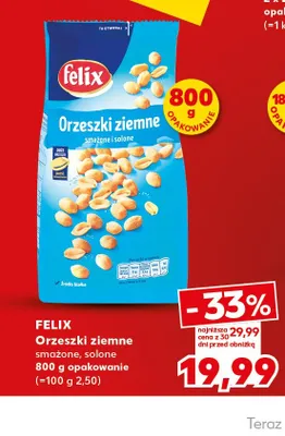 Orzeszki ziemne smażone i solone Felix promocja w Kaufland