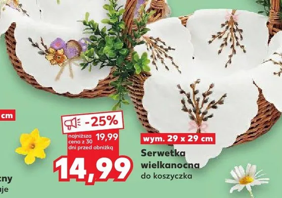 Serwetka wielkanocna do koszyczka promocja w Kaufland