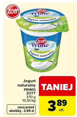 Jogurt naturalny Primo promocja w Carrefour