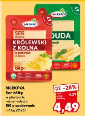 Ser żółty w plastrach, różne rodzaje promocja w Kaufland