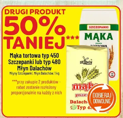 Mąka tortowa typ 450 lub mąka szczepanki typ 480 lub mąka Dalachów promocja w POLOmarket