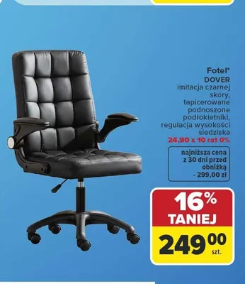 Fotel DOVER imitacja czarnej skóry promocja w Carrefour