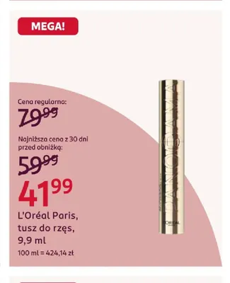 Tusz do rzęs L'Oréal Paris promocja w Rossmann