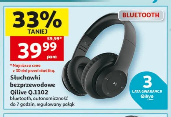 Słuchawki bezprzewodowe Qilive Q.1102 promocja w Auchan