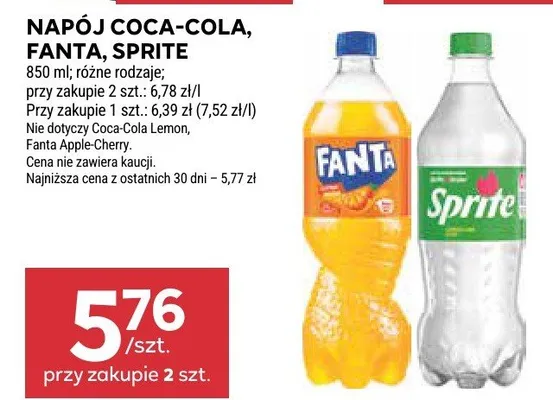 Napój Coca-Cola, Fanta, Sprite promocja w Stokrotka