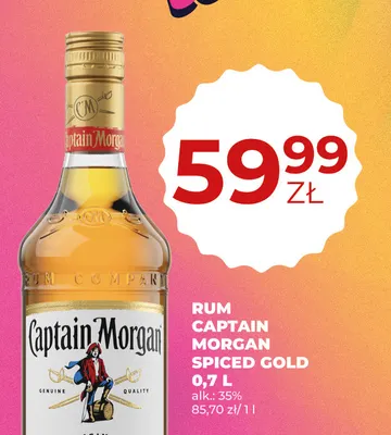 Rum Captain Morgan Spiced Gold promocja w Duży Ben