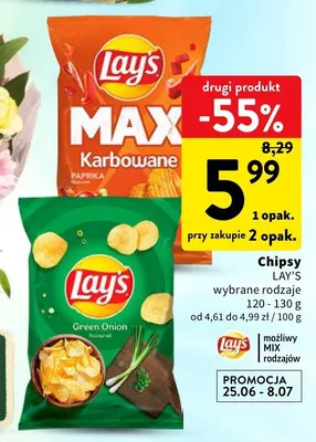 Chipsy Lay's MAX Karbowane Paprika promocja w Intermarche