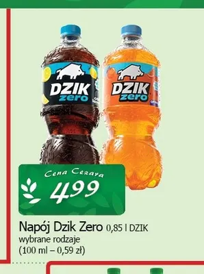 Napój Dzik Zero promocja w CEZAR Delikatesy