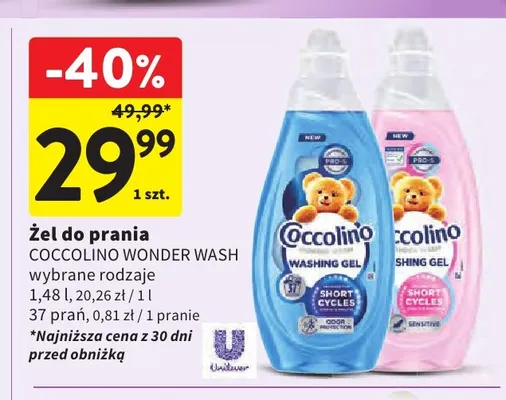 Żel do prania Coccolino Wonder Wash promocja w Intermarche