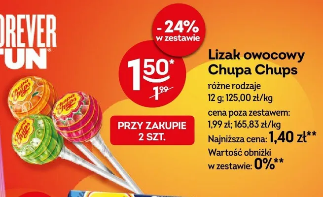 Lizak owocowy Chupa Chups promocja w Żabka