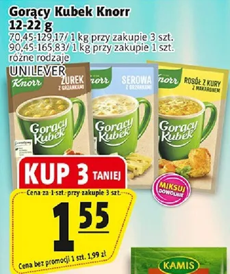 Gorący kubek Knorr różne rodzaje promocja w Prim Market