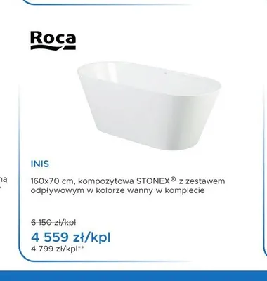 Wanna kompozytowa Roca Inis promocja w Blu Salony Łazienek