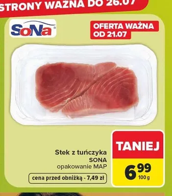 Stek z tuńczyka SONA promocja w Carrefour
