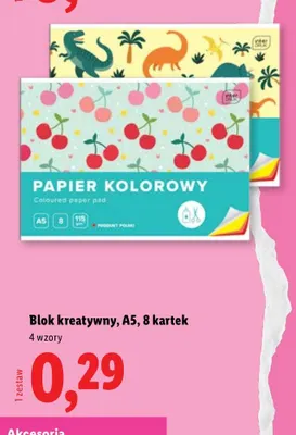 Blok kreatywny A5 8 kartek Inter Druk promocja w Lidl