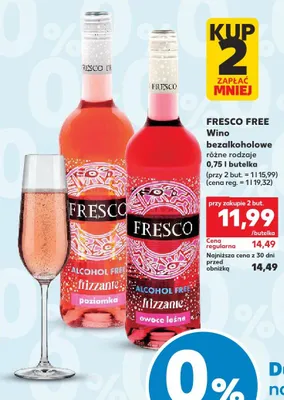 Wino bezalkoholowe FRESCO FREE promocja w Kaufland