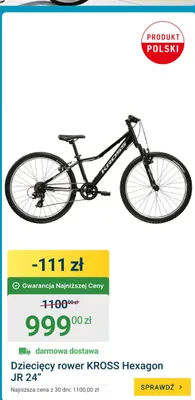 Dziecięcy rower KROSS Hexagon JR 24" promocja w ERLI