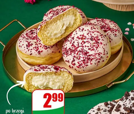 Pączek z nadzieniem o smaku mlecznym  promocja w Dino