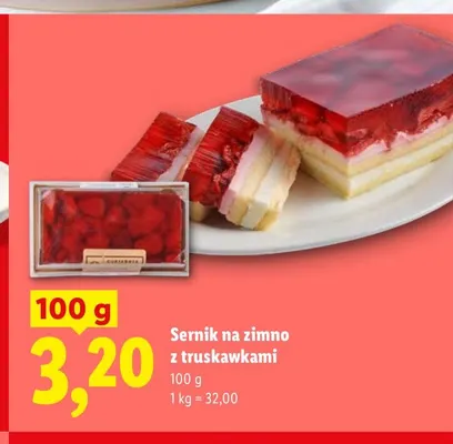 Sernik na zimno z truskawkami promocja w Lidl