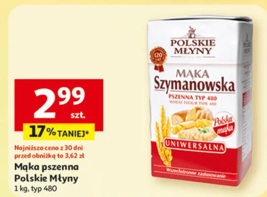 Mąka pszenna typ 480 promocja w Auchan