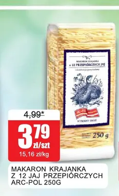 Makaron krajanka z 12 jaj przepiórczych Arc-Pol promocja w Bingo